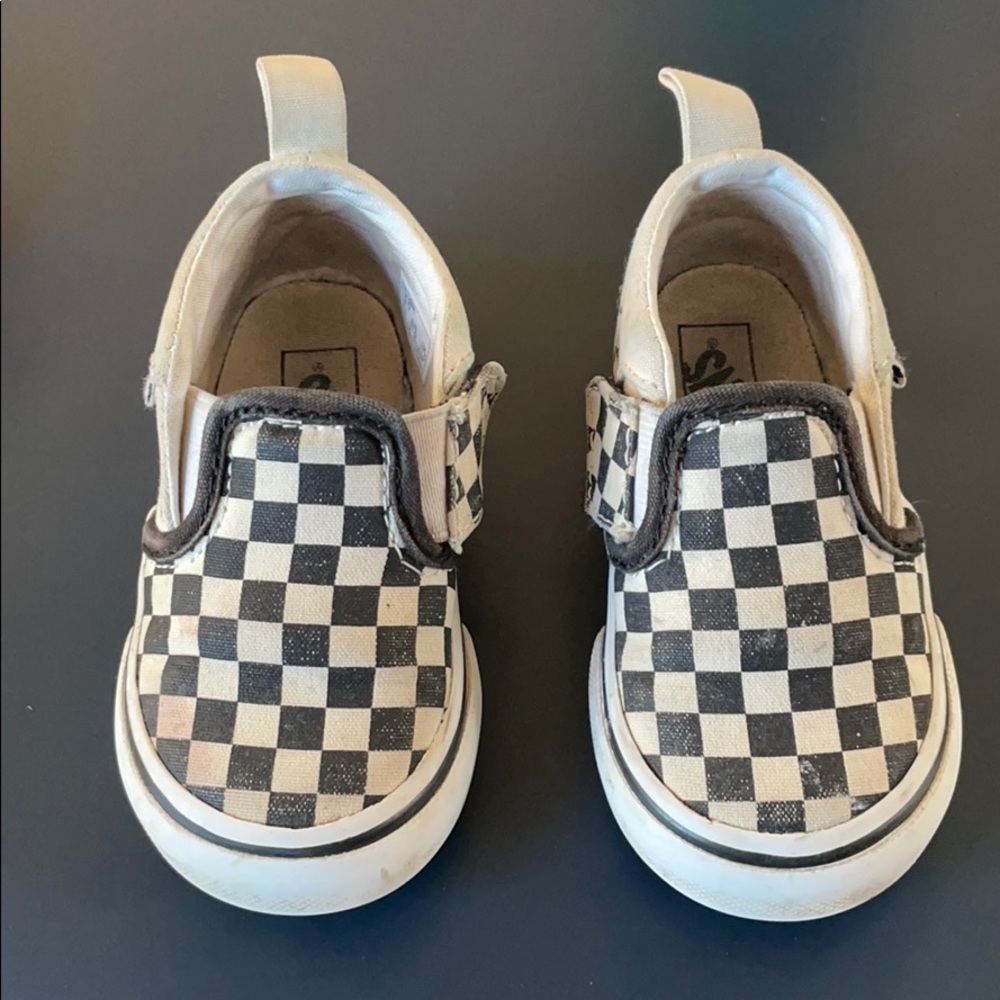 Vans Asher Checkerboard Black and White Slip-Ons